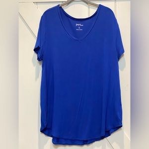 Royal Blue Grace and Lace Perfect V Neck Tshirt, Sz Large